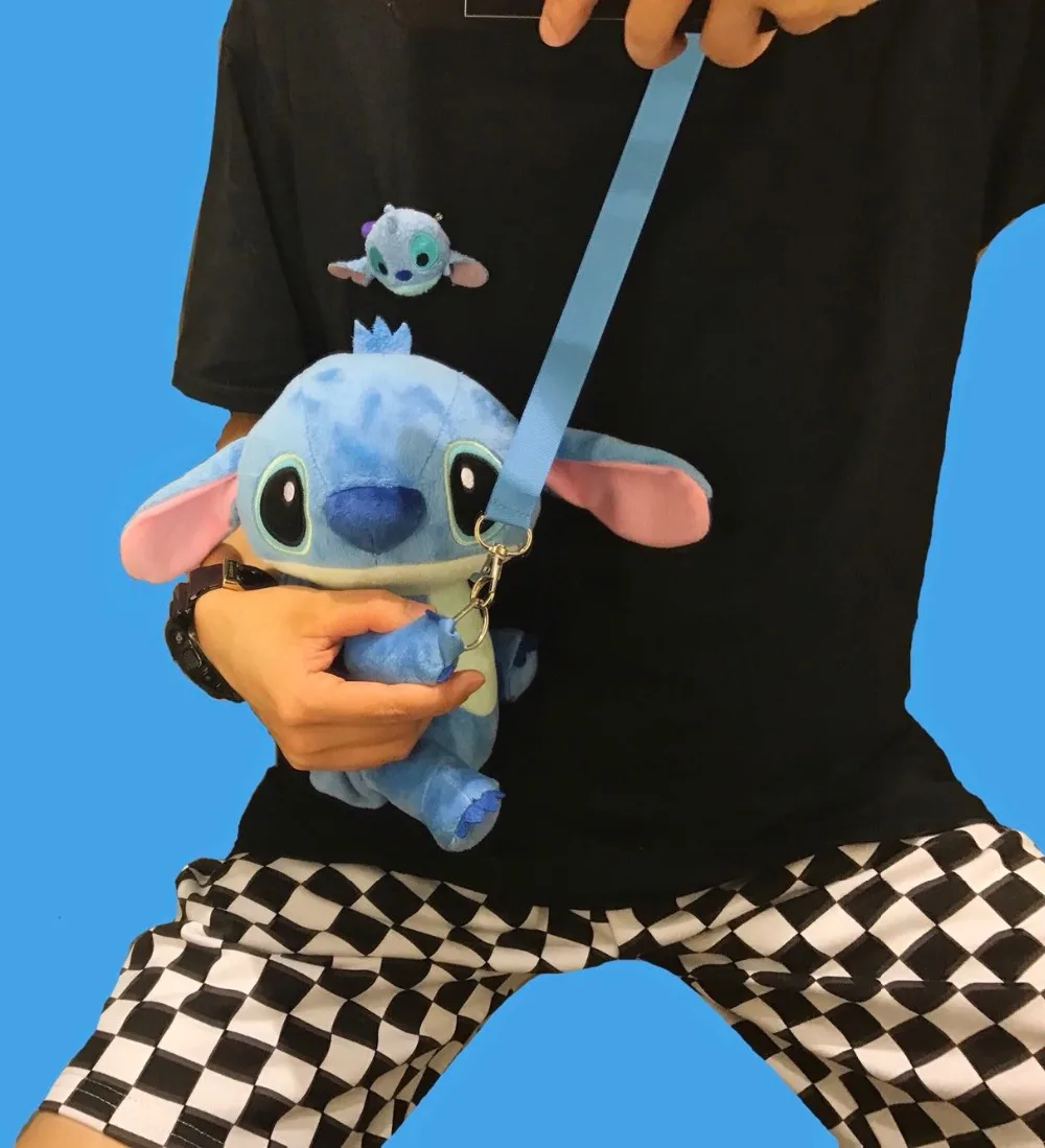 Lilo Stitch Kawaii Peluche Stitch плюшевая милая сумка-мессенджер в форме животного, сумка на плечо, кошелек для монет, плюшевая сумка, рождественский подарок для девочки
