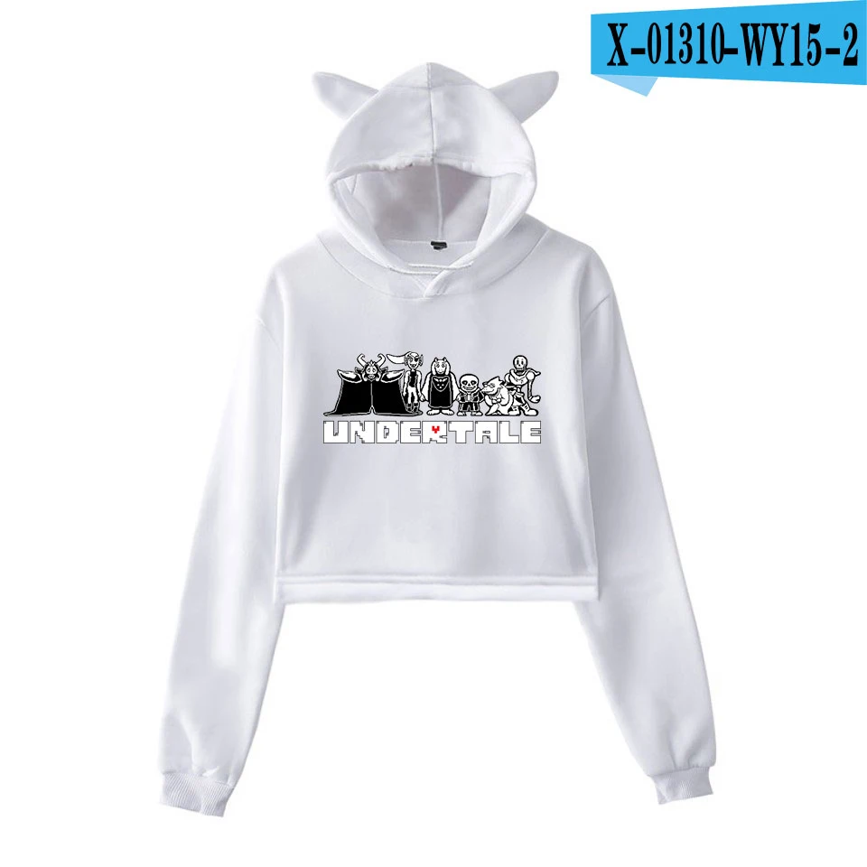 Undertale Sans мультфильм толстовка пуловеры для женщин корейский стиль Kpop худи с кошачьими ушами Повседневная Осенняя Толстовка с длинным рукавом для женщин - Цвет: F