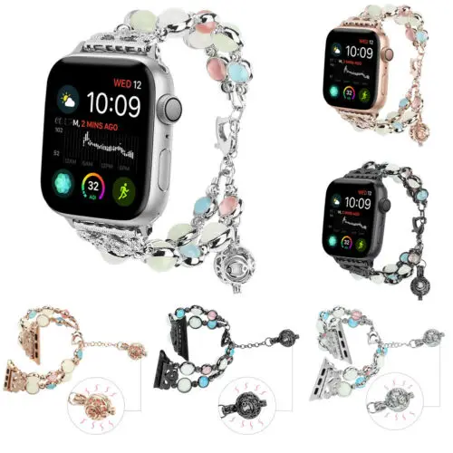 Регулируемый браслет ремешок для часов ночник светящийся жемчуг Apple Watch iWatch1 2 3 4