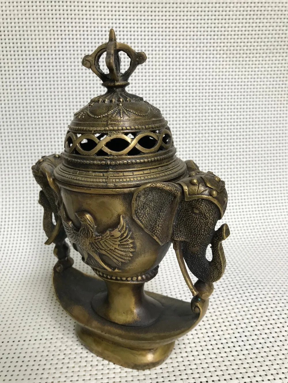 Китайские медные ремесла орла и Слона Статуя благовония горелка |