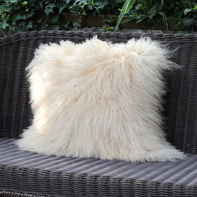 Оригинальный размер украшение из меха монгольской ягненки наволочка для дивана