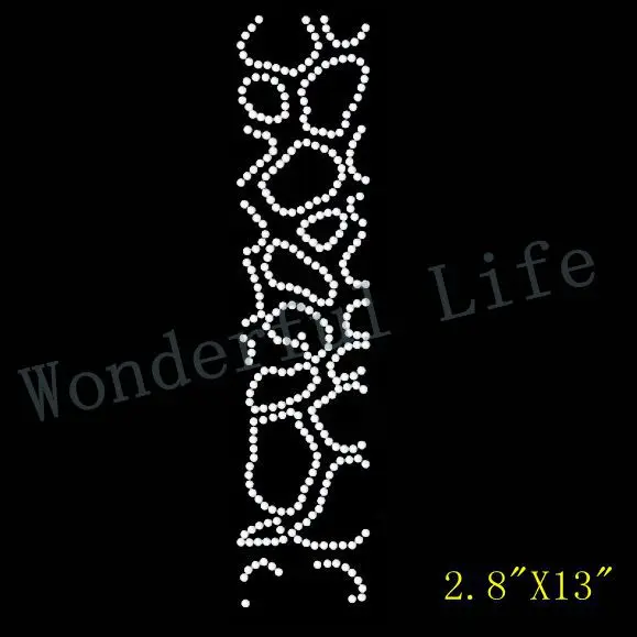 

Free Shipping hotfix rhinestones goose stones patter strips design Heat transfer design iron on motifs DIY motif