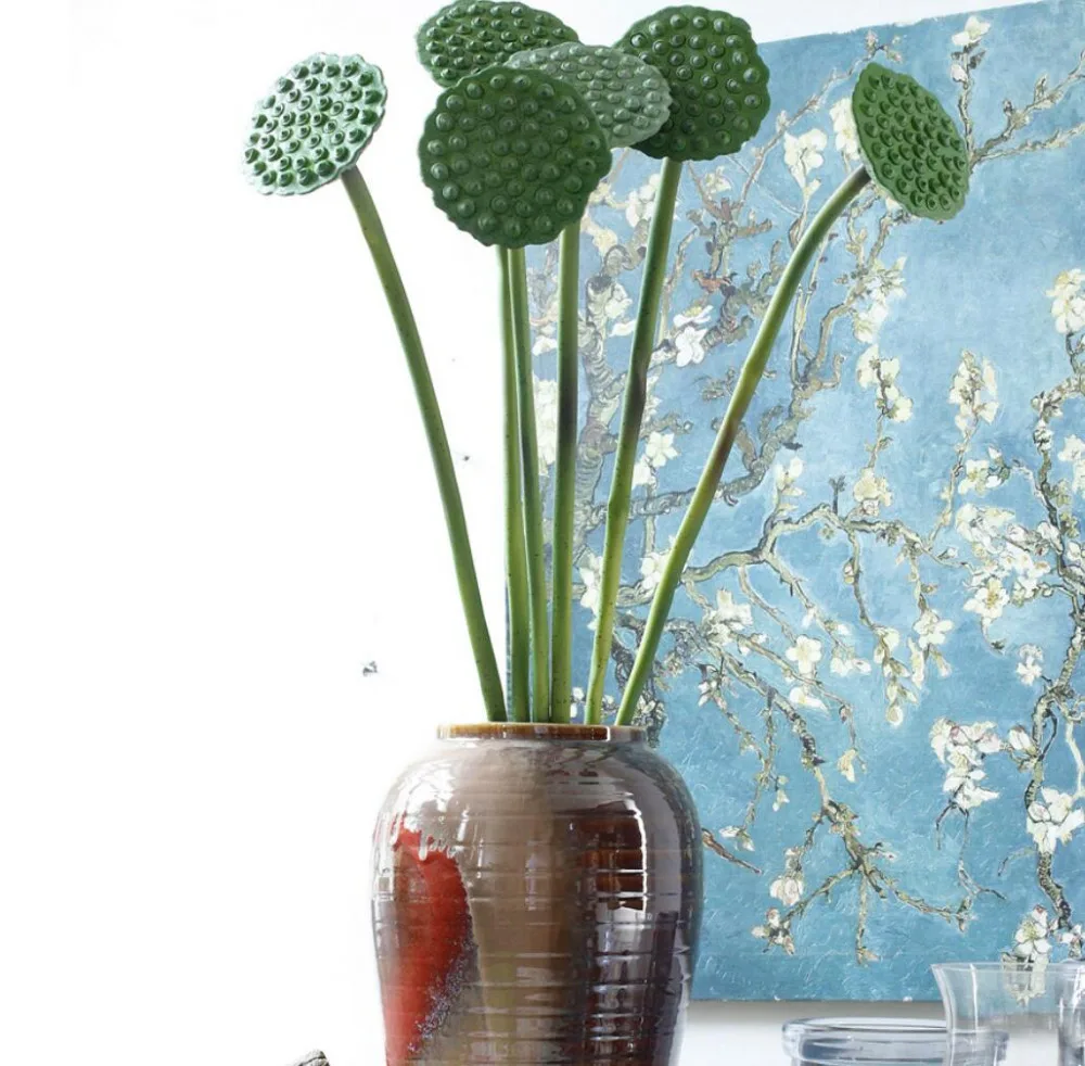 6 шт. Искусственные цветы одной ветви пластиковый цветок лотоса моделирование