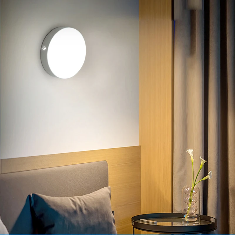 Светодиодный датчик движения ночник USB зарядка человеческого тела Индукция