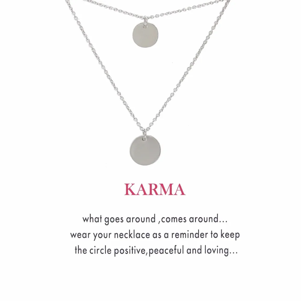 Многослойное ожерелье Karma цепочка на ключицы женское ювелирное изделие подарок