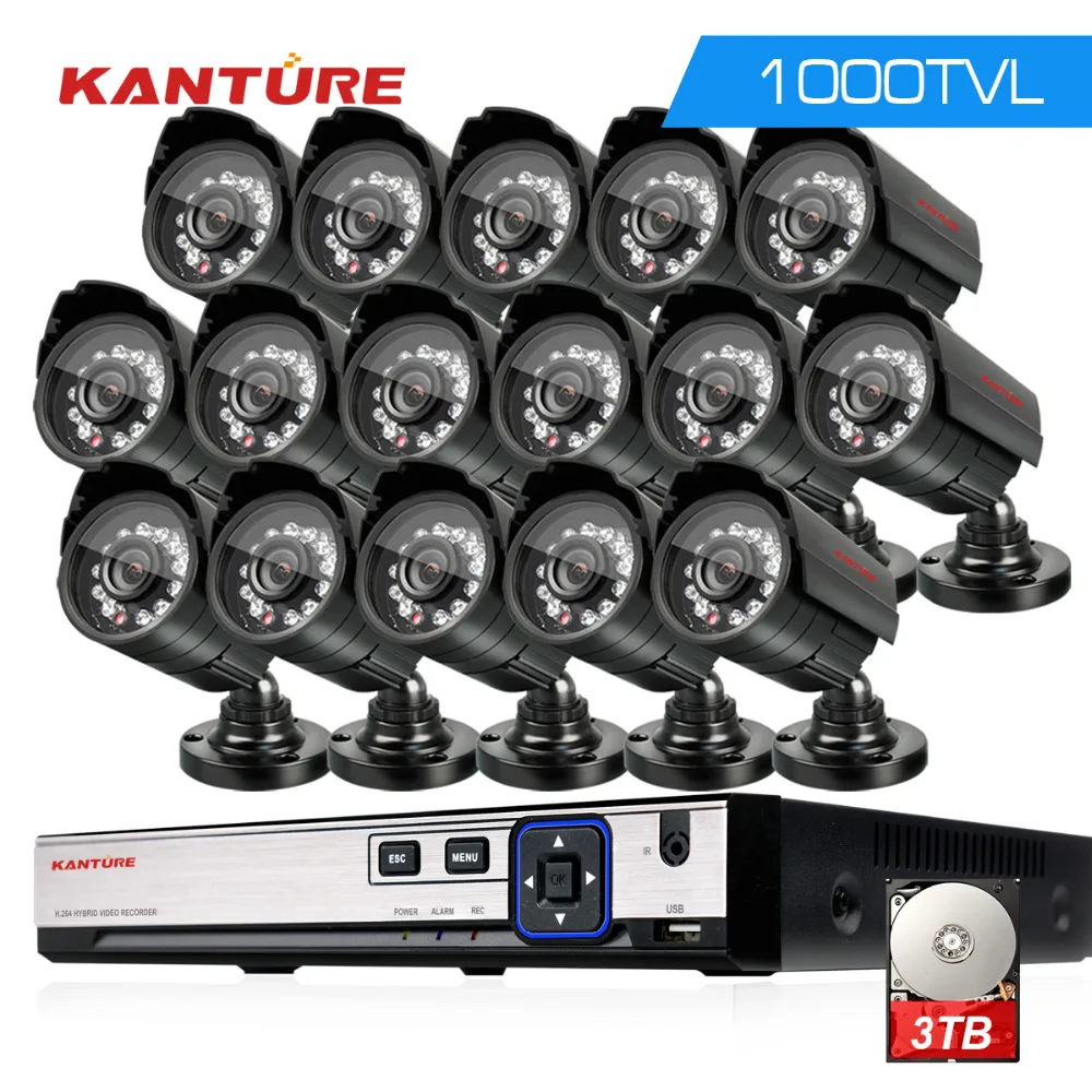 16 канальный AHD HDMI 1080 P dvr система HD pc CMOS 1000TVL Открытый комплект камеры наблюдения