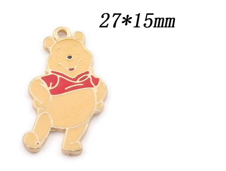 50Pcs cartoon yellow cute bears golden Metal DIY Necklace Key chain earrings Charm Pendants Jewelry Making | Украшения и