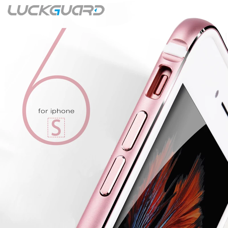 LuckGuard бампер чехол для телефона iphone 6 6S plus s плюс Luxuy алюминий металла рамки Мягкие