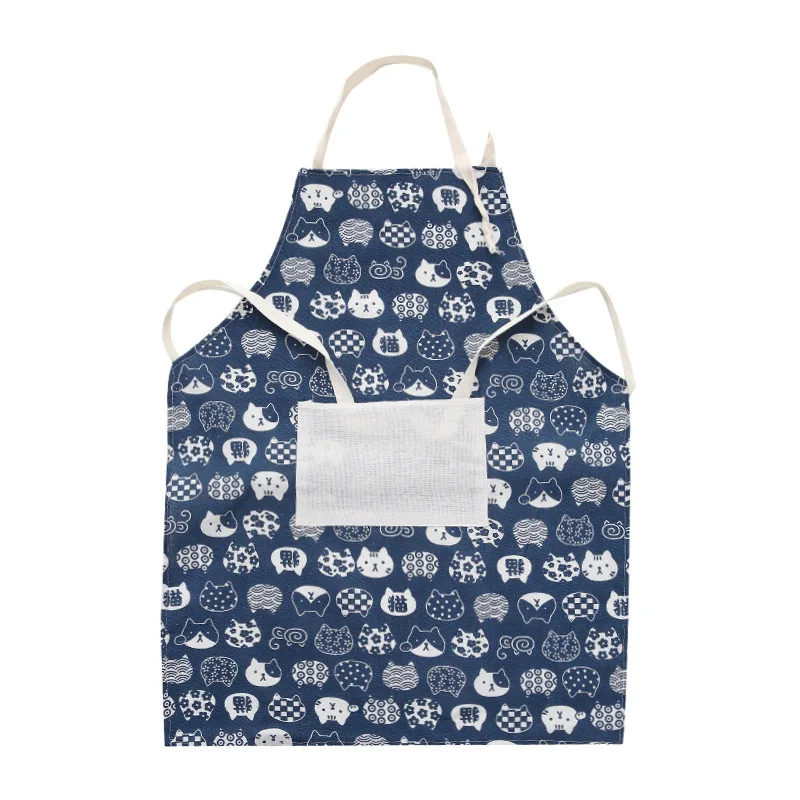 Фартук для кухни из 100% хлопка с принтом без рукавов взрослых мультяшным рисунком