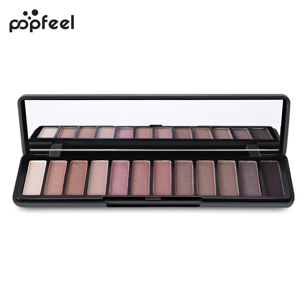 02 POPFEEL матовые тени для век Палитра телесный 12 цветов maquillage paleta de sombra Новое поступление Красота Женщины подарок дымчатый/теплый цвет - Цвет: 02
