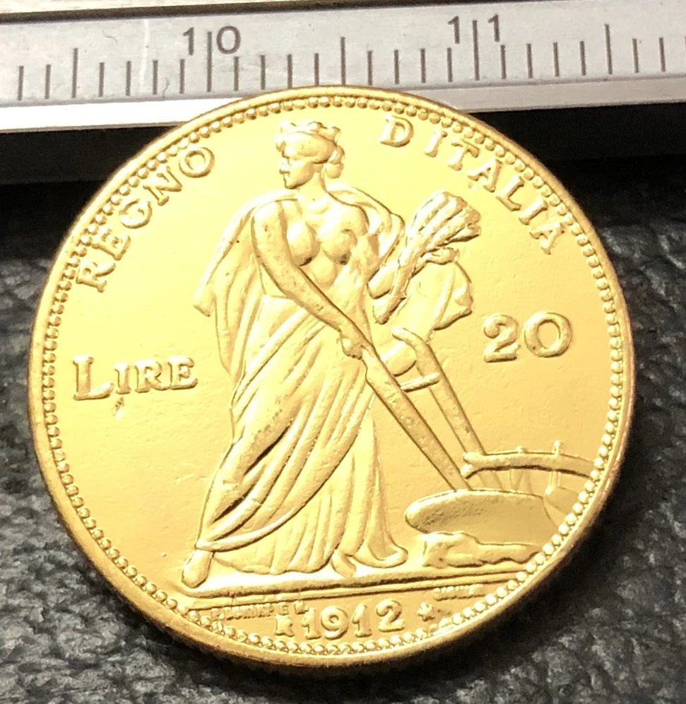 Золотая копия монеты Itlay 20 Lire 1912 | Дом и сад
