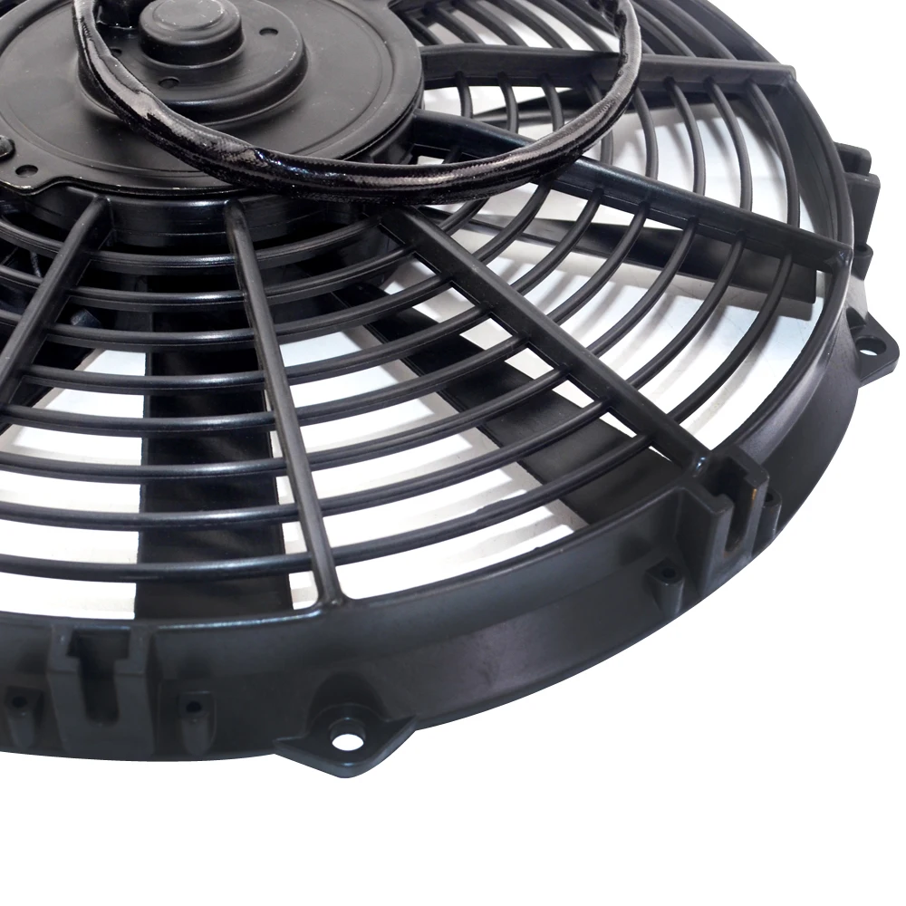 Free Shipping 7 9 10 12 13 14 Inch Universal 12V 80W Slim Reversible Black Blade Electric Cooling Radiator Auto Fan Mounting Kit |