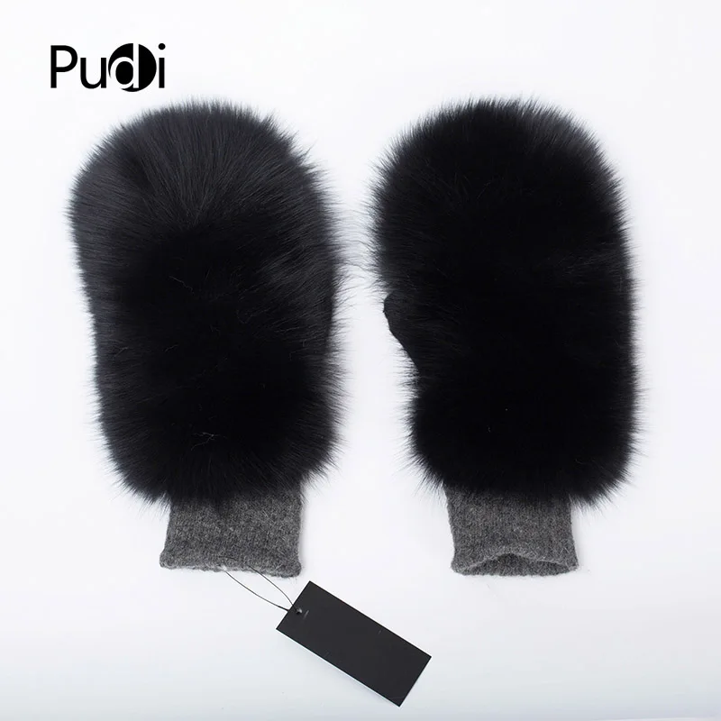 Pudi GF703 перчатки из натурального Лисьего меха и шерсти Варежки меховой дизайн для этой зимы
