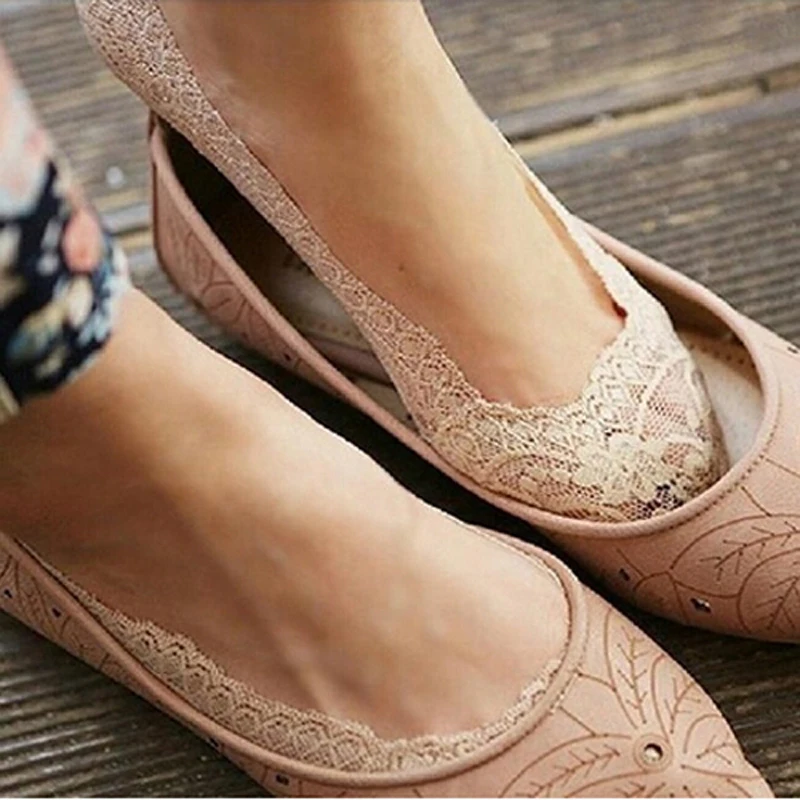 

Women Summer Short Lace Socks Harajuku Ankle Boat Socks Stretchy Elastic Low Cut Invisible Socks Slippers Sexy Medias Hosiery