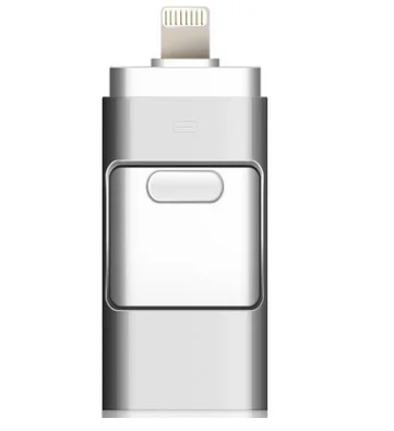 Supersonic 3 в 1 портативный смартфон iphone USB флэш-диск с 8 Pin/разъем Micro USB/USB 128GB 64GB 32GB - Цвет: Серебристый