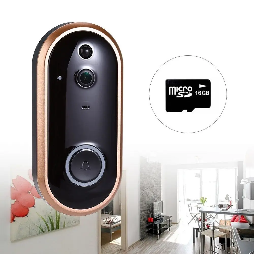 WiFi умный Визуальный дверной звонок 1080P 2 Way Talk запись обнаружения движения кольцо