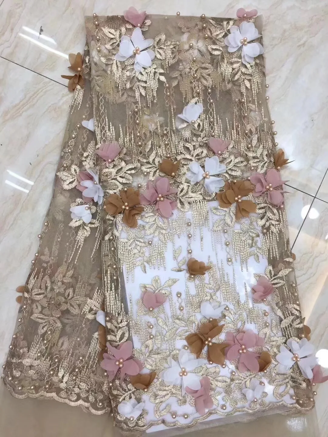 2019 Latest French Nigerian Laces Fabrics High Quality Tulle African Fabric Women Dress Lace | Дом и сад