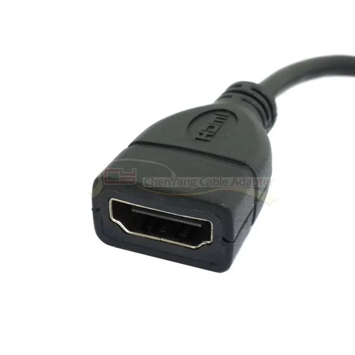 

90 Degree Up Direction Angled Micro HDMI Male to HDMI Female HDTV Adapter Cable for Tablet PC & Cell Phone