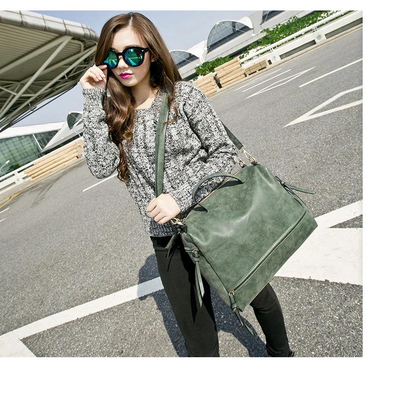 Простые Модные женские туфли Handbags2018 кожи кисточкой кулон большой Ёмкость