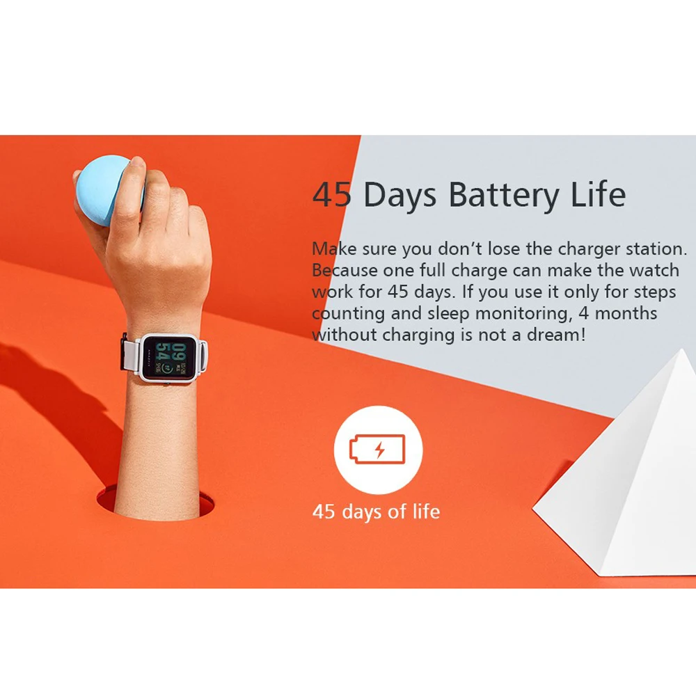Оригинальные Смарт-часы Xiaomi Amazfit Bip, фитнес-трекер, gps, умные часы, IP68, водонепроницаемые, 45 дней, срок службы батареи, пульсометр