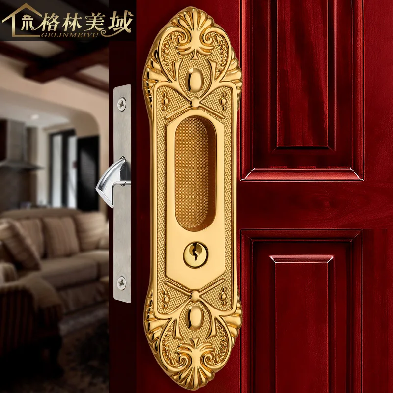 Медный медный замок для раздвижной двери кухни ванной комнаты американская