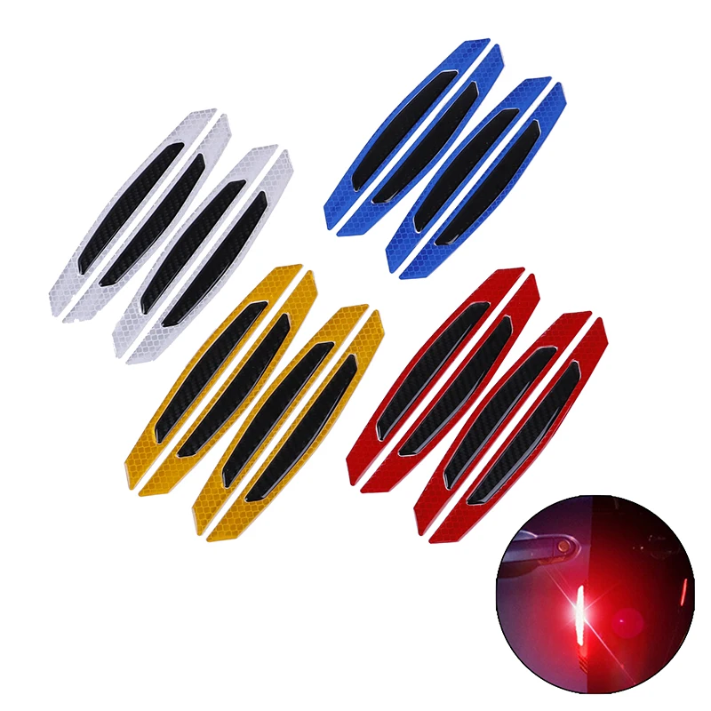4Pcs Portable Convenient Useful Car SUV Body Door Reflective Safety Durable Warning Anti-Collision Sticker Protector | Автомобили и