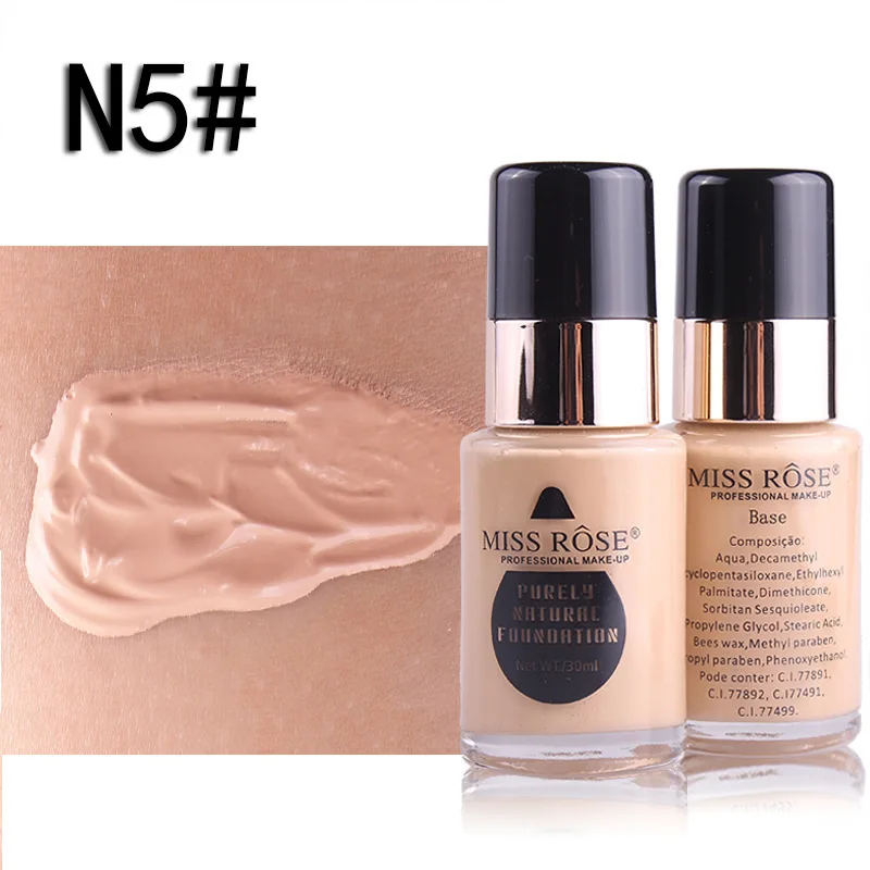 MISS ROSE 30MLGlass Bottle Foundation Repair Nourishing Concealer Foundation