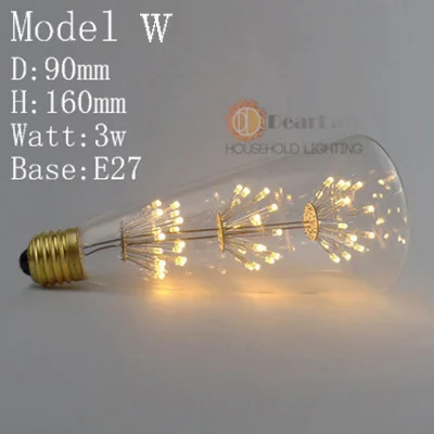 220 V-240 V E27 винтажный Ретро светодиодный светильник Эдисона 4W ST64/A19/G80 внутренний светодиодный светильник, Ночной светильник, рождественские подарки(BM50 - Цвет: Model W E27