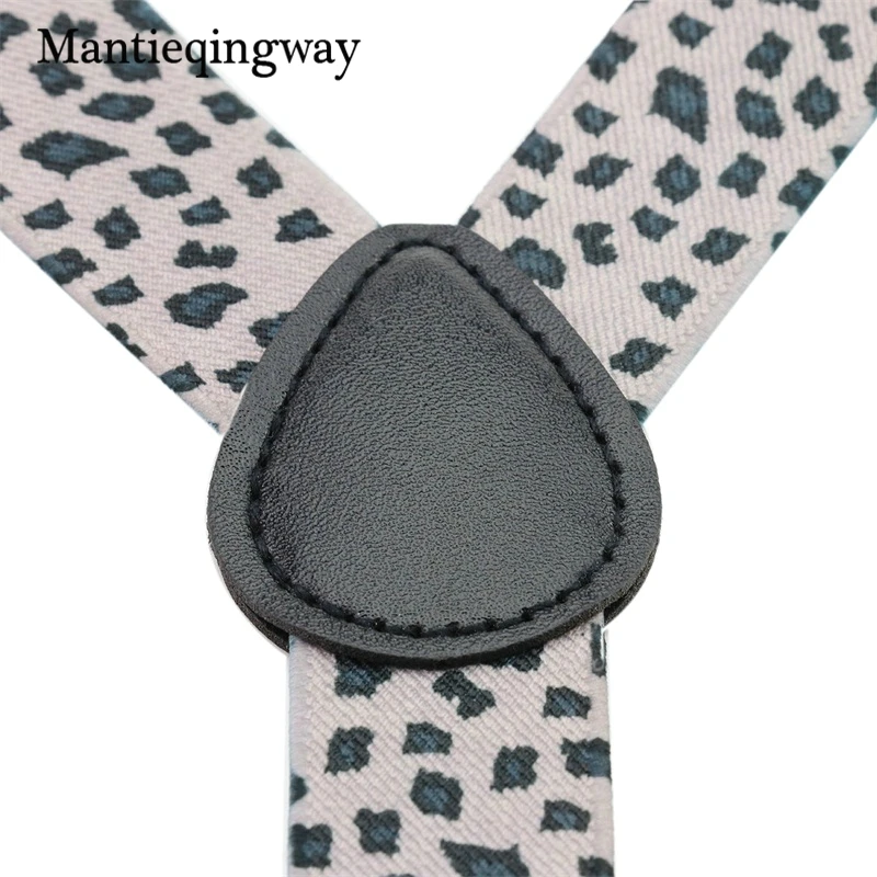 Mantieqingway/подтяжки для детей; модная детская рубашка с 3 клипсами и леопардовым принтом; Подвязки для мальчиков и девочек; эластичные подтяжки для детей