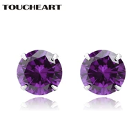 toucheart new purple bohemian earrings for women cubic zirconia jewelry stud earring designs handmade crystal earrings ser190068
