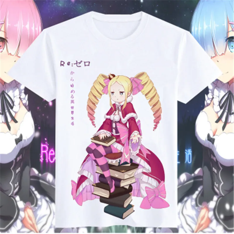 Re:Zero Kara Hajimeru Isekai Seikatsu футболка аниме Эмилия Рем маскарадная студенческие топы с
