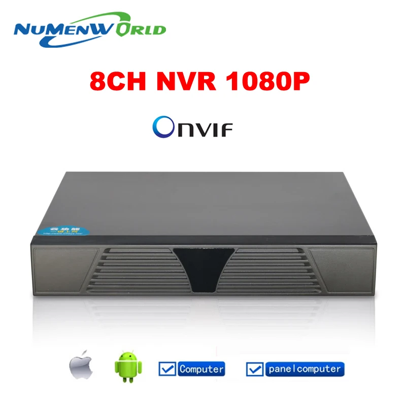 XM 20 Языков 8-КАНАЛЬНЫЙ Черный Onvif 1080 P Сетевой Видеорегистратор Портативный Full HD
