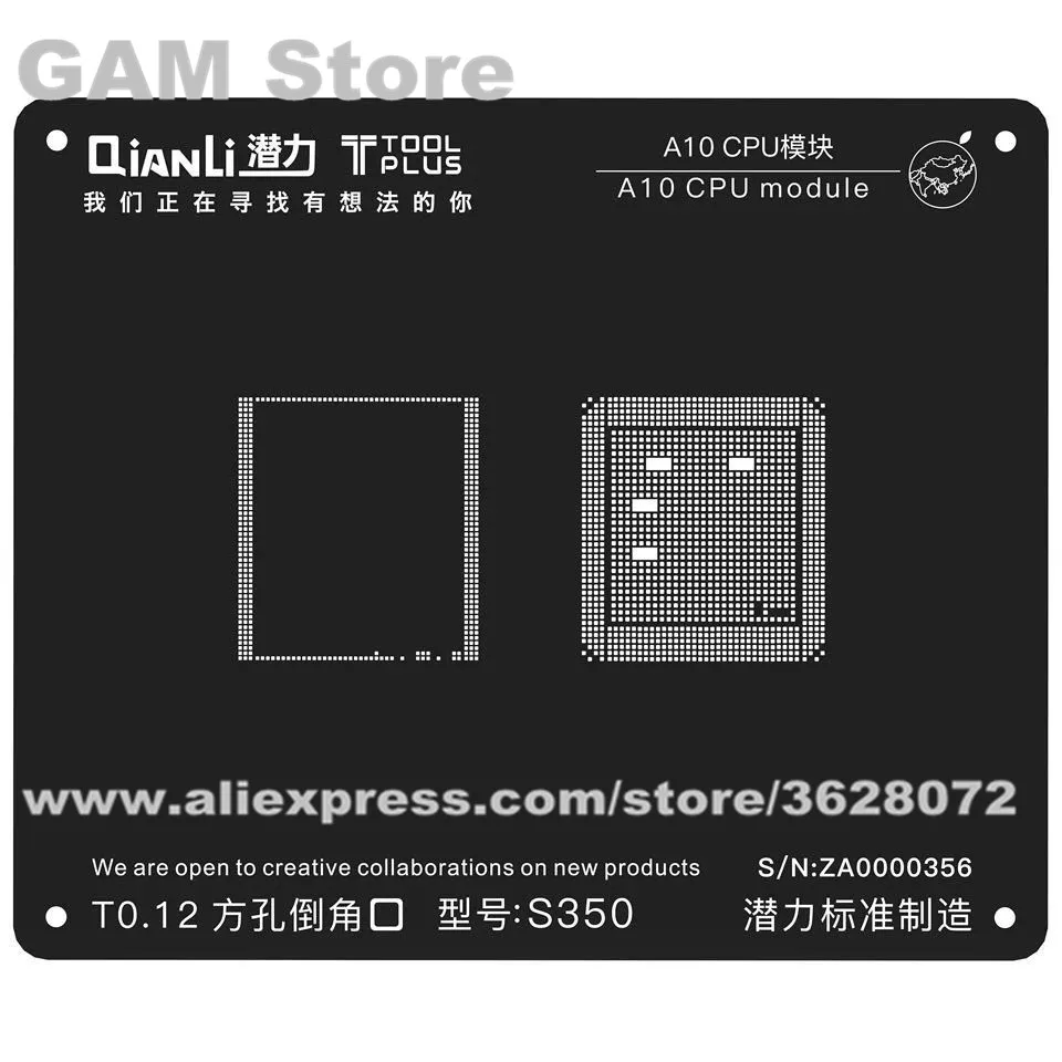 

A10 CPU RAM BGA Stencil For iPhone 7 7Plus 7G CPU Module iBlack Reballing IC Pin Tin Plant Net Heating Template 0.12mm Thickness