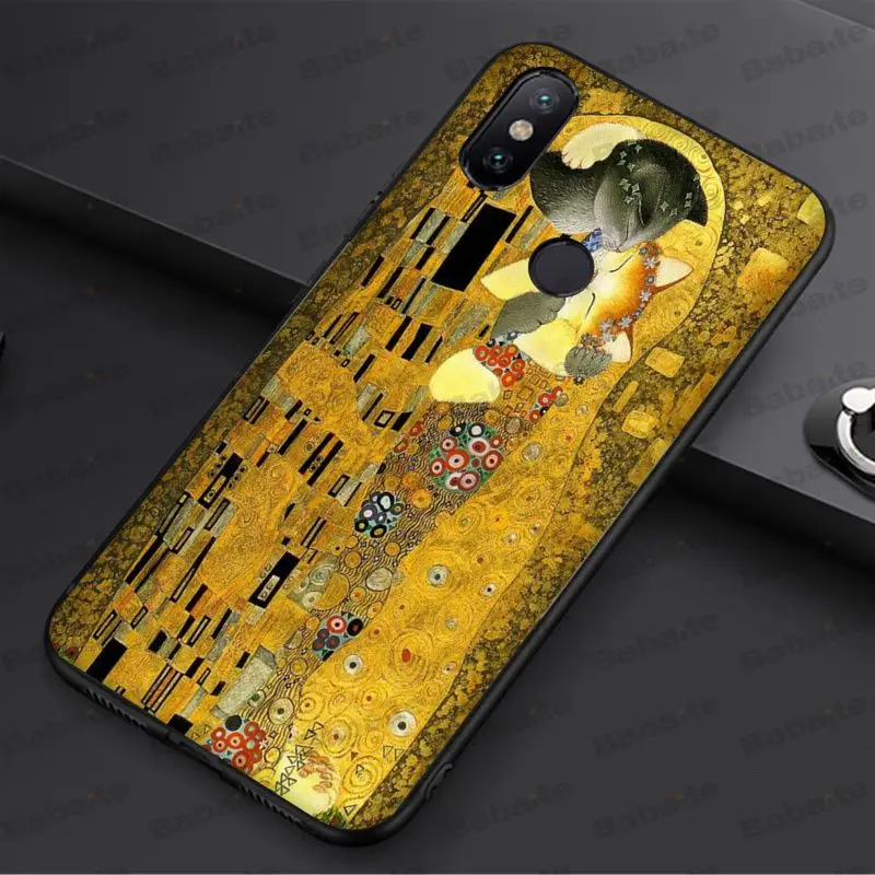 Babaite Kiss by Gustav Klimt дизайн черный мягкий чехол для телефона из ТПУ redmi 5plus 5A 6pro 4X note5A