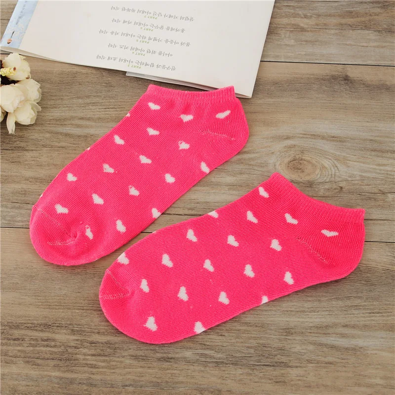 Милые розовые короткие носки из хлопка с геометрическим узором для отдыха