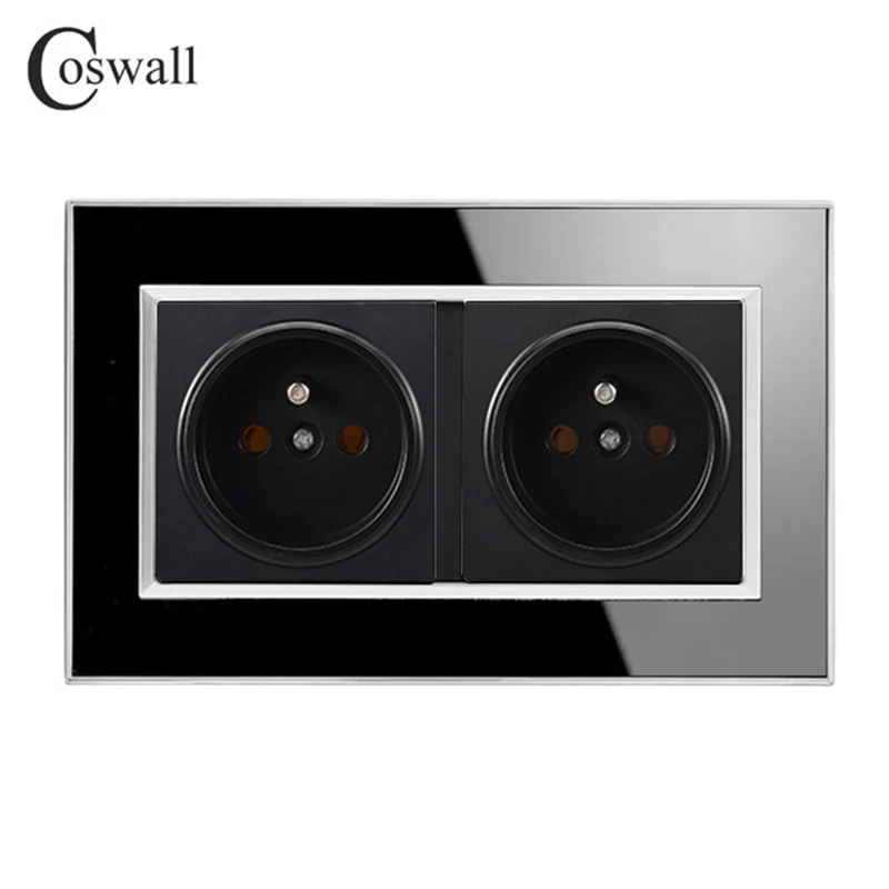 Coswall 146 Тип 16A двойная розетка французский стандарт роскошная настенная акриловая