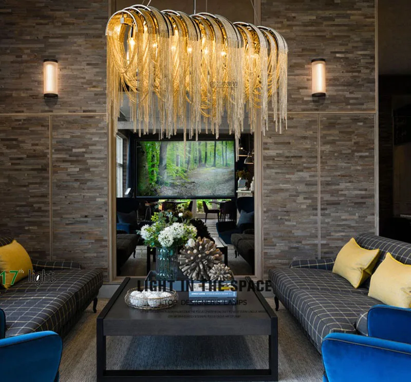 Светодиодный подвесной светильник в стиле пост модерн серебристая алюминиевая