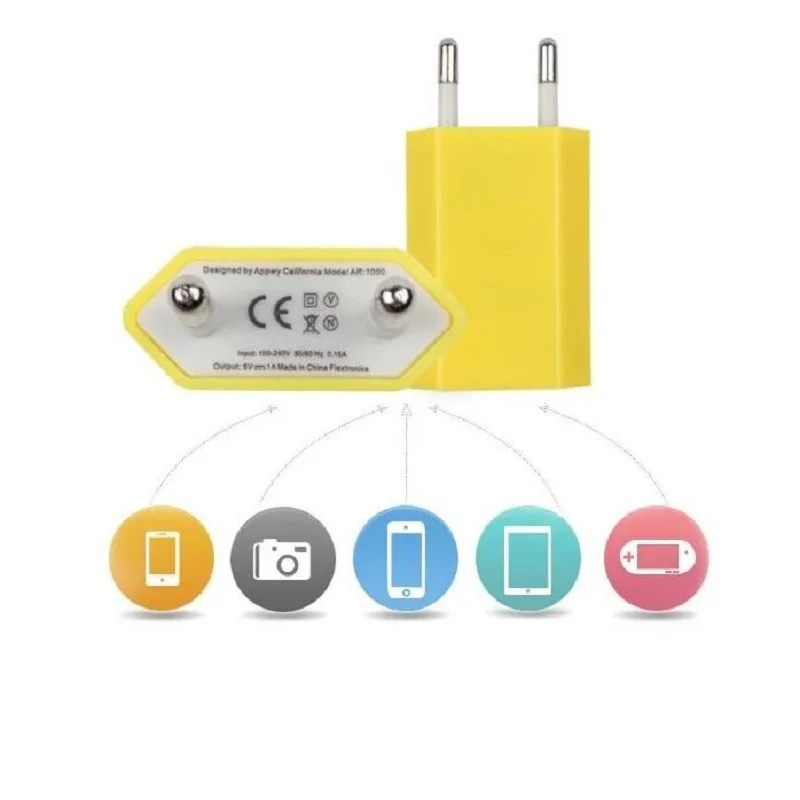 EU PlugTravel адаптер 5V 1A быстрое зарядное устройство для мобильного телефона