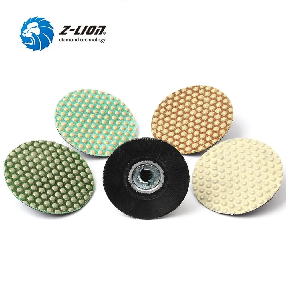 Z-LION 2 &quot4 шт Diamond Roll замок полировки диск с держателем 1/4&quot хвостовиком мокрой