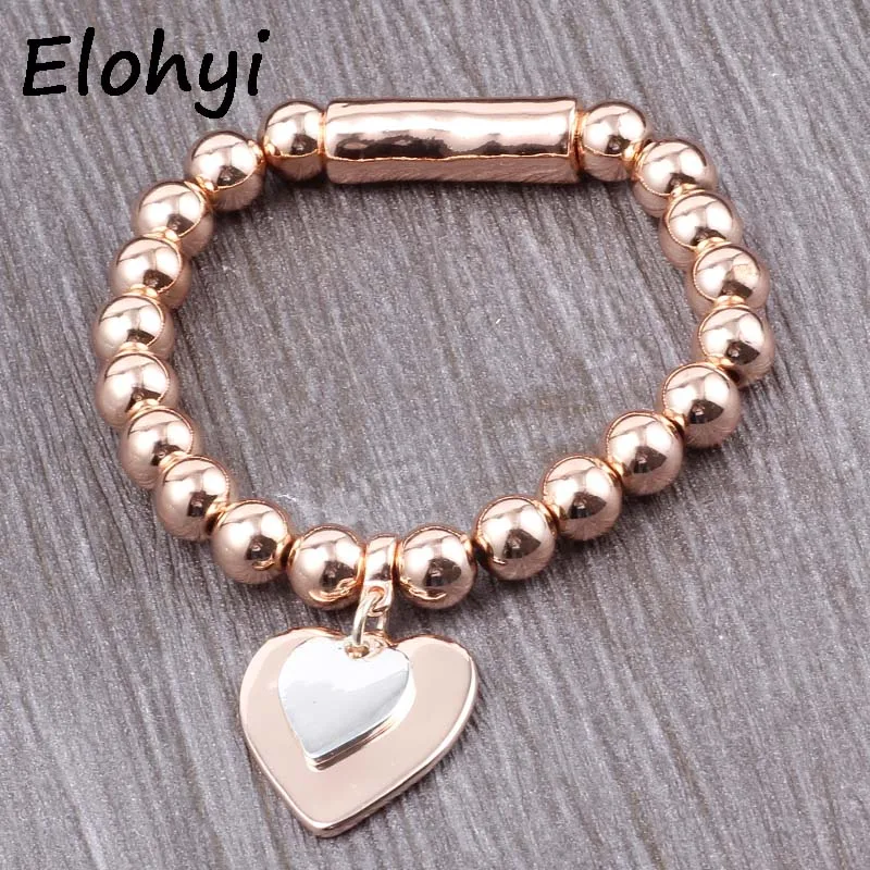 Браслет женский из сплава с сердечками, с двойным покрытием, модный подарок для ювелирных изделий