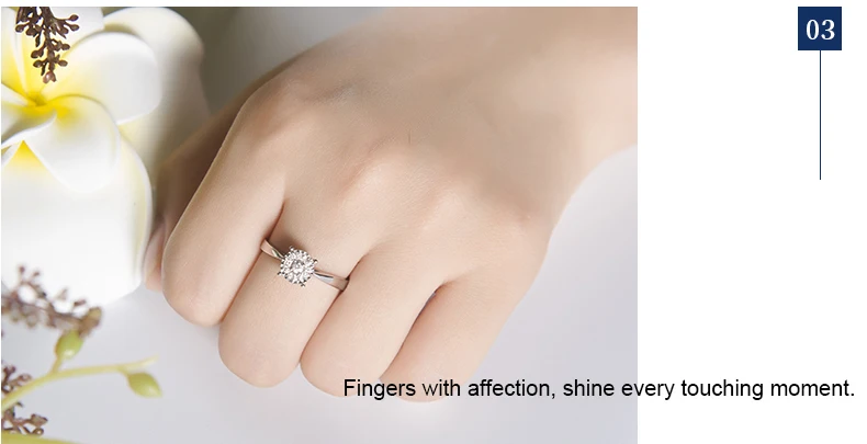 Ювелирное обручальное кольцо с бриллиантами для женщин 1.00CT эффект Сертифицированный 18K белое золото свадебное кольцо Изысканные ювелирные изделия свет роскошный подарок