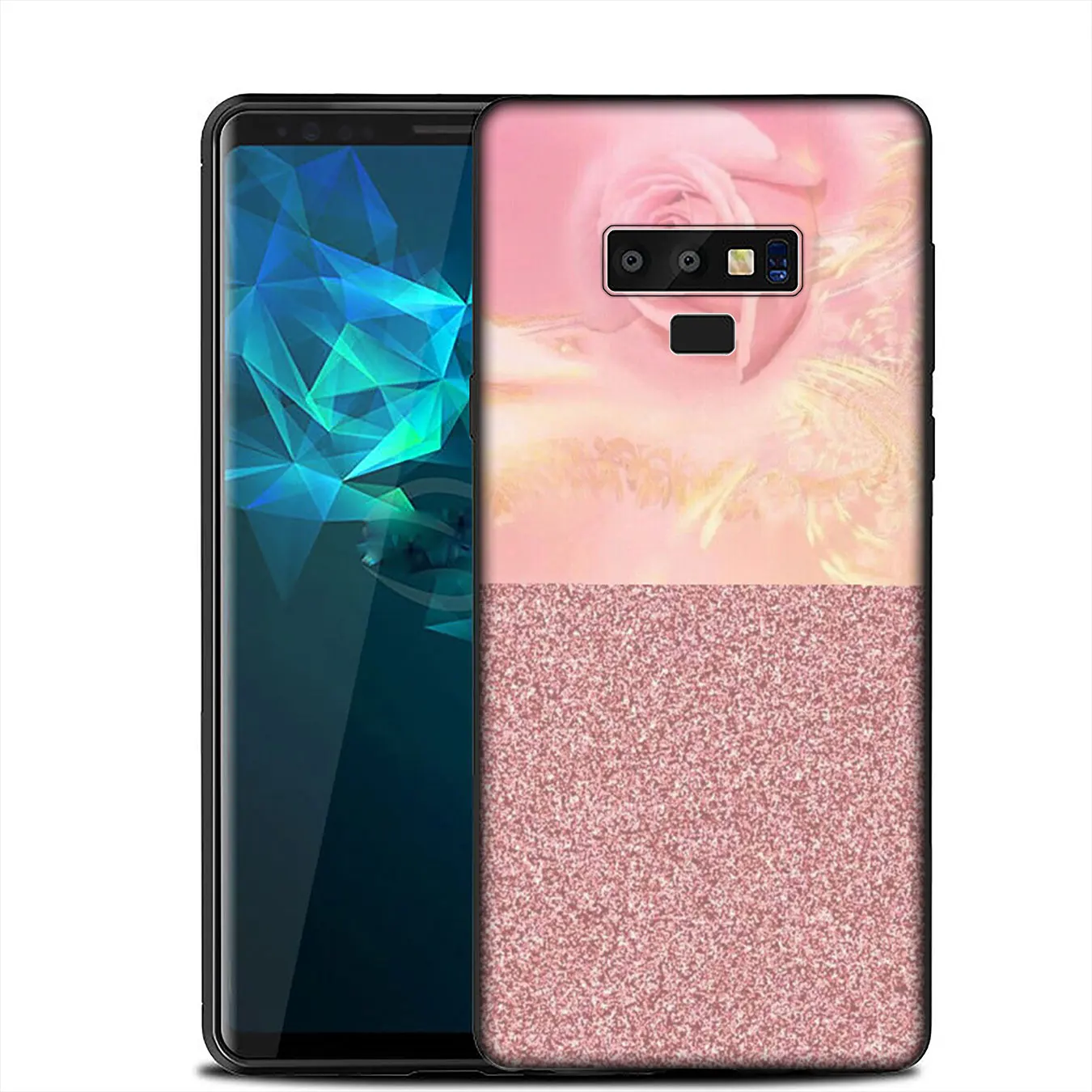 IYICAO Marble Gold Pink rose Glitter Dust Soft Case for Samsung Galaxy A6 A9 A8 A7 2018 A3 A5 2016 2017 Note 9 8 10 Plus Lite |