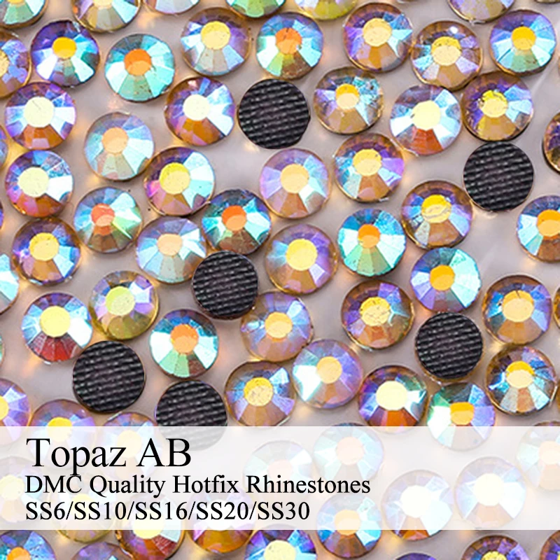 

Polaris SS6-SS30 Machine Cut Topaz AB Strass DMC Hotfix Rhinestones For Garment Accessories