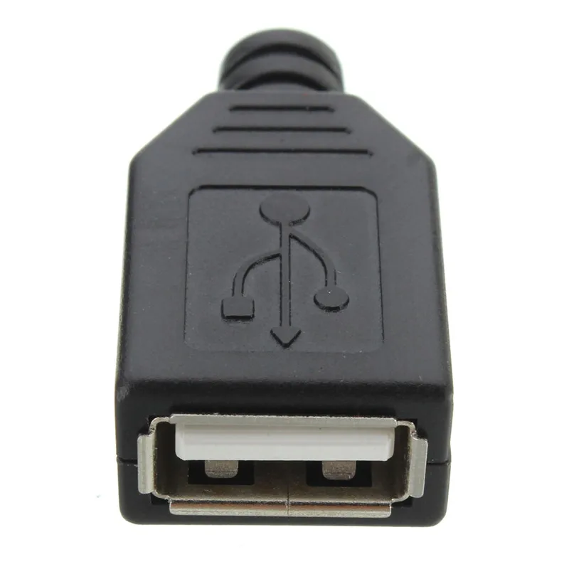 10 шт. 4 контактные USB разъёмы типа А с черной пластиковой крышкой|4 pin female connector|4
