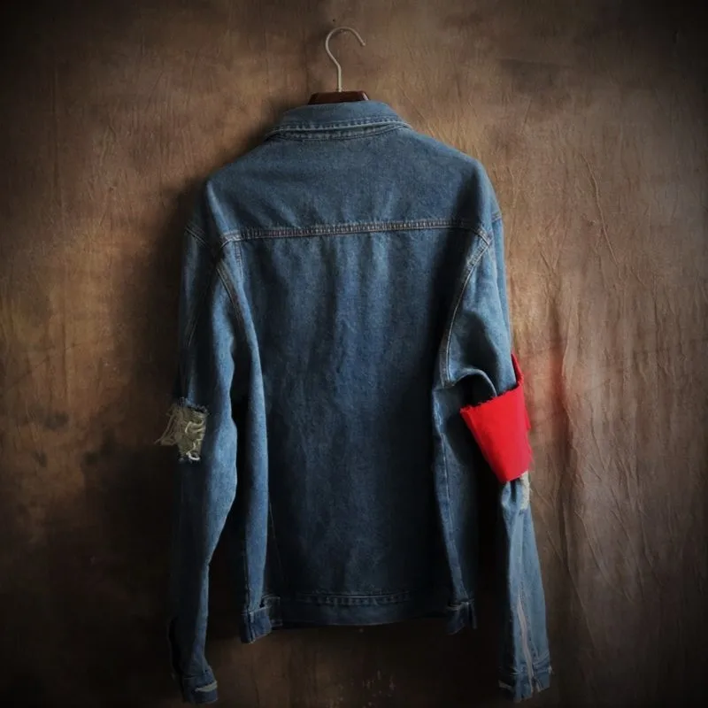 2016 новая зимняя куртка мужские куртки и пальто с нашивками дырками бомбер