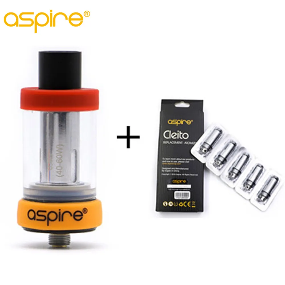 Aspire cleito Sub Ohm танк e cig распылитель с и 5pcs Pack сменная катушка высвобожает больше