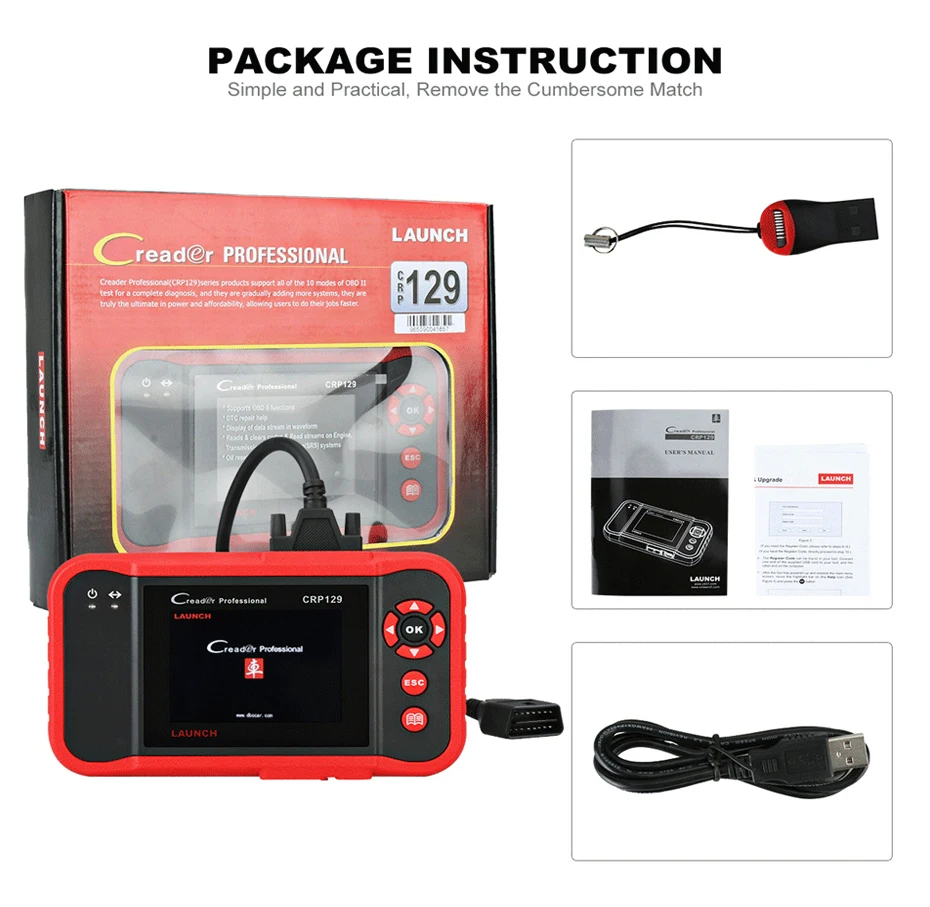 LAUNCH Creader CRP129 OBD2 автомобильный сканер диагностический инструмент авто