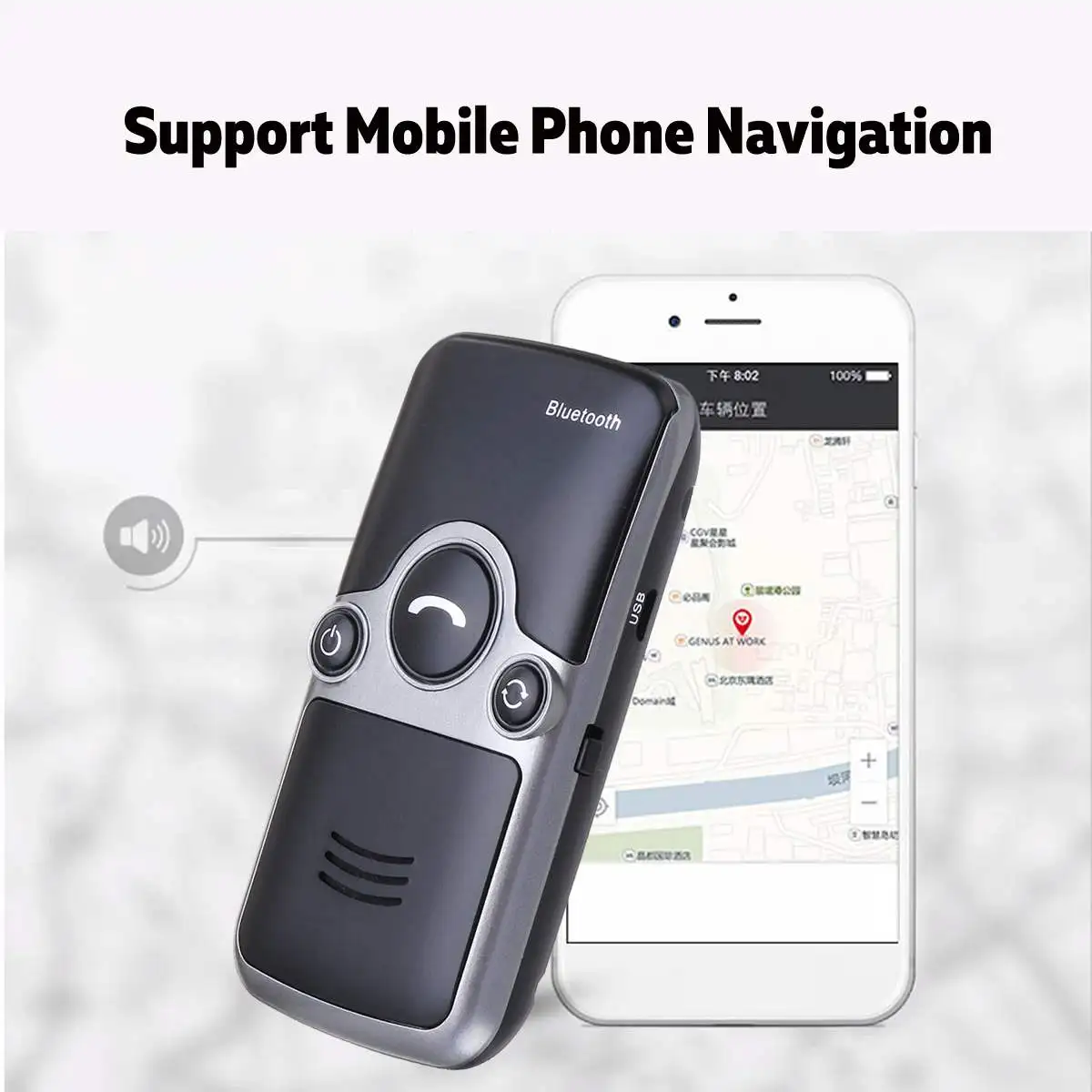 Автомобильный комплект bluetooth на солнечной батарее, FM стерео передатчик, много языков, ЖК-дисплей, беспроводной bluetooth динамик