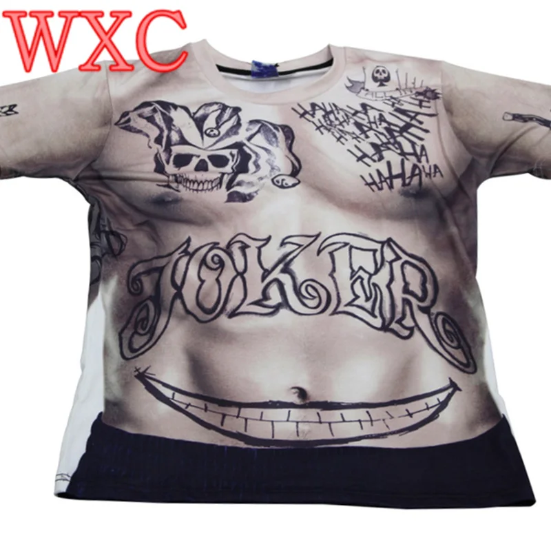 Харли Квинн Джокер Череп татуировки Байкер Топы косплей 3D футболка Дэдшот Рик
