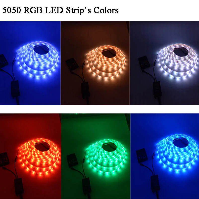 DC 12V 5M 5050/3528 RGB Music induction color changing led strip light with 20key music remote controller 12v power supply | Лампы и